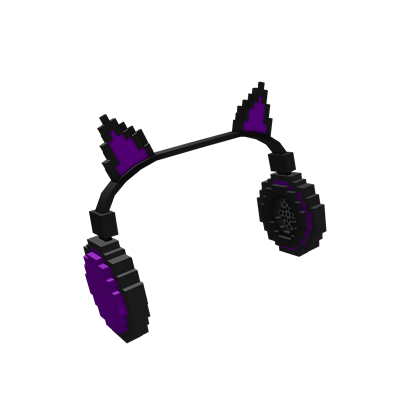 8-Bit Purple Cat Ears Headphones