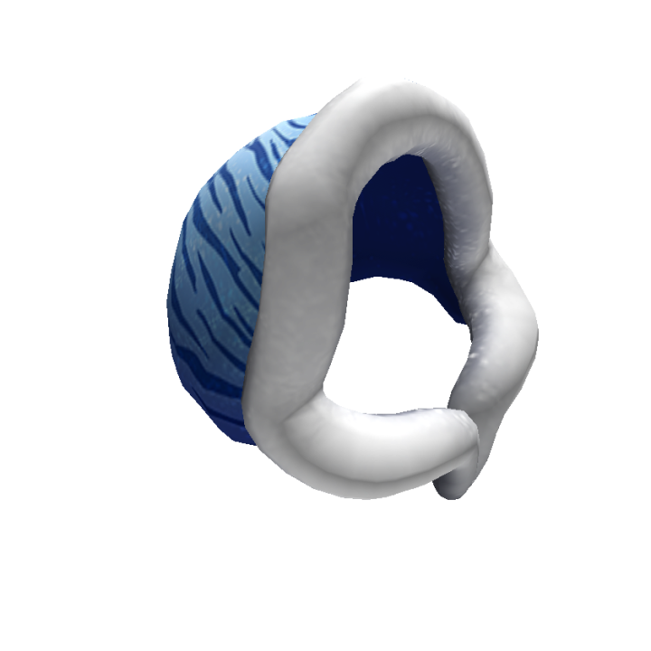 Arctic Blue Fuzzy Tiger Hood