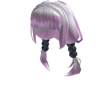 Bead Pigtails In White To Purple