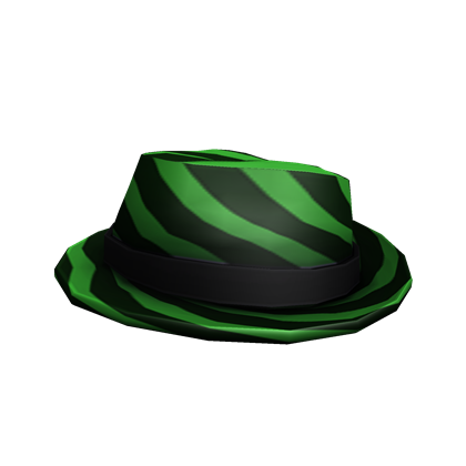 Black and Green Striped Fedora