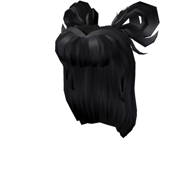 Black Loose Pigtail Buns