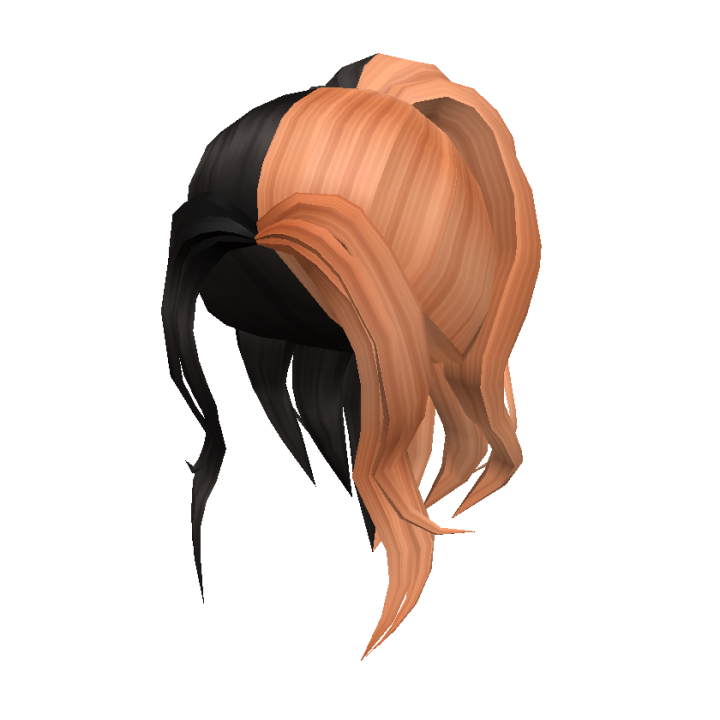 Black & Orange Split Messy Ponytail