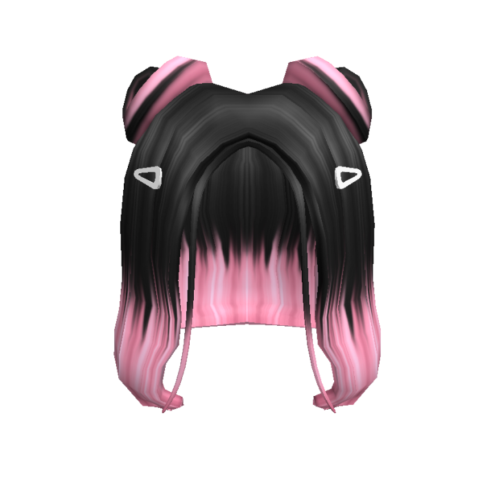 Black To Pink Half Up Spacebuns with Hairclips