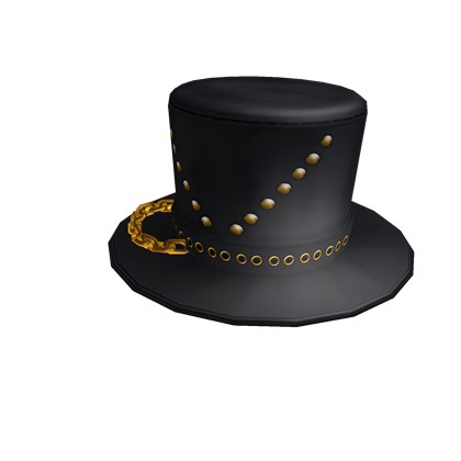 Black Top Hat with Chain