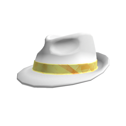 Gold Sparkle Time Banded Boss White Hat