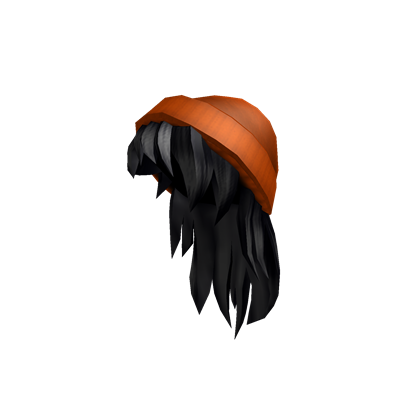 Orange Beanie with Black Hair