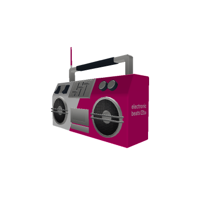 Retro iconic magenta boombox