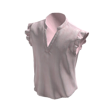 Ruffled V-Neck - Light Pink