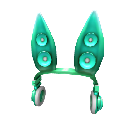 Teal Techno Rabbit Headphones
