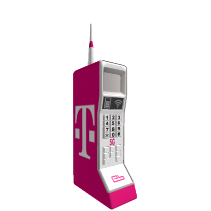 White and magenta vintage 5G phone